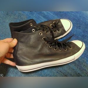 Converse All Stars men's Leather High Shoes sneakers size 9.5 black